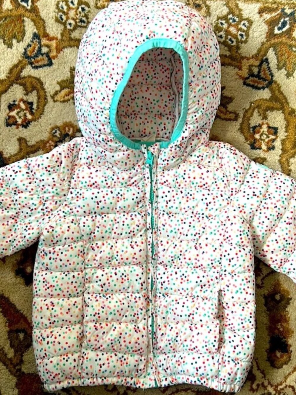 4T toddler Gap Primaloft lightweight puffer jacket w multicolor confetti